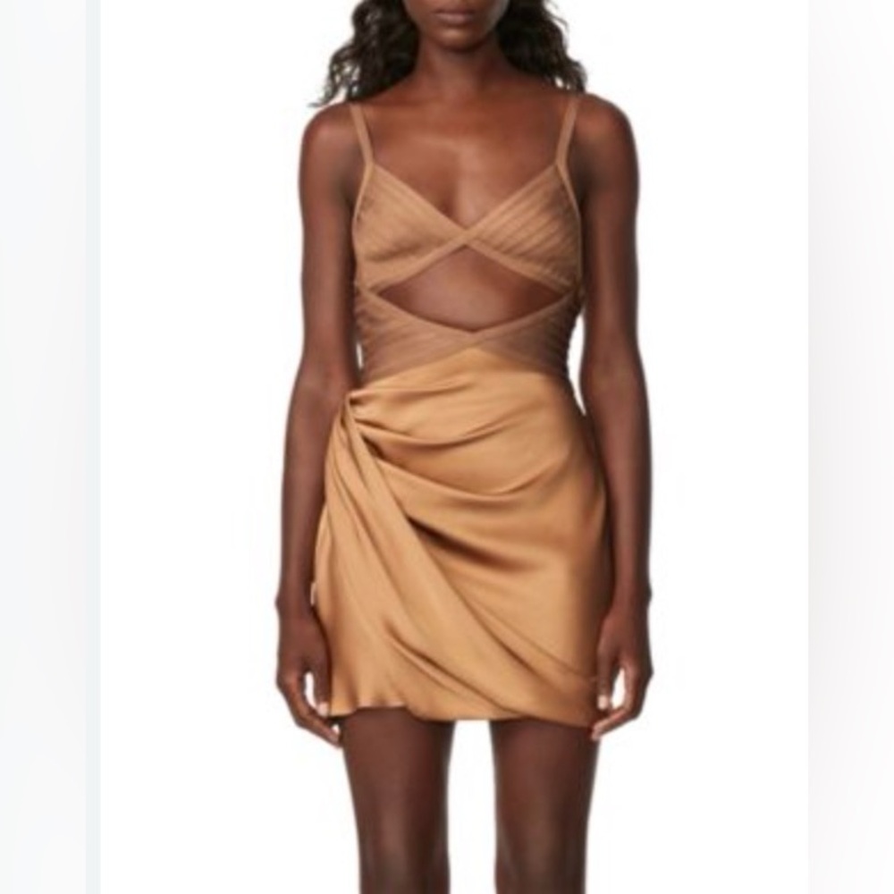 HERVE LEGER DRAPED CUTOUT MINI DRESS HLR8419633